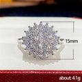 Luxury Micro Paved Full Zircon Starry Ring For Women, Fashion Statement Finger Jewelry view 5
