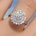 Luxury Micro Paved Full Zircon Starry Ring For Women, Fashion Statement Finger Jewelry view 3