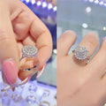 Luxury Micro Paved Full Zircon Starry Ring For Women, Fashion Statement Finger Jewelry view 1