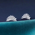 Creative Fashion Leaf Shaped Copper Earrings For Women Celebrity Street Style Studs view 2