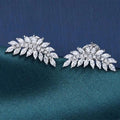 Creative Fashion Leaf Shaped Copper Earrings For Women Celebrity Street Style Studs view 1