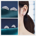 Creative Fashion Leaf Shaped Copper Earrings For Women Celebrity Street Style Studs view 3