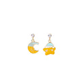 Sterling Silver Pin Enamel Fried Egg Ice Cream Bulb Star Moon Sea Star Octopus Stud Earrings view 5