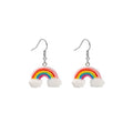Sweet Acrylic Rainbow Cloud Drop Dangle Earrings With Alloy Hooks For Girls Elegant Fashion Earrings view 5