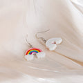Sweet Acrylic Rainbow Cloud Drop Dangle Earrings With Alloy Hooks For Girls Elegant Fashion Earrings view 4