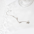 Elegant Long Rhinestone Flower Bow Chain Tassel Ear Cuff Hook Alloy Crystal Drop Earrings view 4