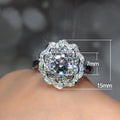 Eight Hearts Eight Arrows Double Layer Flower Simulated Moissanite Zircon Ring For Women view 5