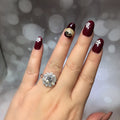 Eight Hearts Eight Arrows Double Layer Flower Simulated Moissanite Zircon Ring For Women view 3