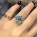 Eight Hearts Eight Arrows Double Layer Flower Simulated Moissanite Zircon Ring For Women view 2