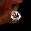 Simple Hollow Leaf Shape Ring Creative Maple Leaf Finger Ring For Women Hip Hop Accessory view 3