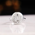 Simple Hollow Leaf Shape Ring Creative Maple Leaf Finger Ring For Women Hip Hop Accessory view 2