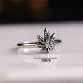 Exquisite Maple Leaf Pinky Ring For Women, Copper Platinum Plated Blackened Finish Jewelry view 5