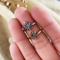 Exquisite Maple Leaf Pinky Ring For Women, Copper Platinum Plated Blackened Finish Jewelry view 3
