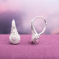 Eight Hearts Eight Arrows Round Full Zircon Earrings White Gold Plated Drop Ear Jewelry view 1