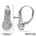 Eight Hearts Eight Arrows Round Full Zircon Earrings White Gold Plated Drop Ear Jewelry view 5