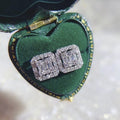 Light Luxury T Square Rock Candy Zircon Stud Earrings For Women, Fine Valentine Gift Jewelry view 1