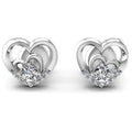 Korean Japanese Style Interlocking Heart Stud Earrings For Women Simple Rhinestone Ear Jewelry view 3