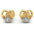 Korean Japanese Style Interlocking Heart Stud Earrings For Women Simple Rhinestone Ear Jewelry view 2