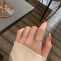 Korean Zircon Square Adjustable Open Ring For Women view 4
