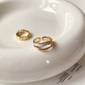 Zircon Rectangle Spliced Adjustable Open Ring For Women view 3