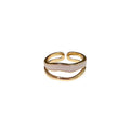 Zircon Rectangle Spliced Adjustable Open Ring For Women view 5