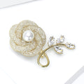 Alloy Pearl Hollow Flower Brooch Pin For Suits And Cardigans view 4