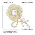 Alloy Pearl Hollow Flower Brooch Pin For Suits And Cardigans view 5