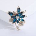 Alloy Crystal Flower Brooch Pin For Coats And Suits view 2