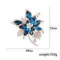Alloy Crystal Flower Brooch Pin For Coats And Suits view 5
