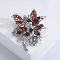 Alloy Crystal Flower Brooch Pin For Coats And Suits view 3