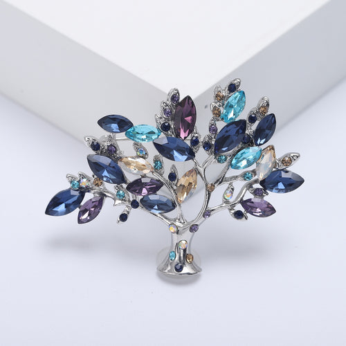 Alloy Rhinestone Money Tree Brooch For Luxury Coat Decoration
