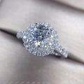 Fashion Full Pave Zircon Round Cut Engagement Ring For Women, European Bridal Wedding Band view 3