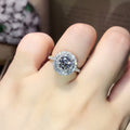 Fashion Full Pave Zircon Round Cut Engagement Ring For Women, European Bridal Wedding Band view 2