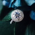 Fashion Full Pave Zircon Round Cut Engagement Ring For Women, European Bridal Wedding Band view 4