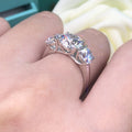Simple Three Sparkling Zircon Stone Women Ring Fashion Cross Border Hand Jewelry Accessory view 2