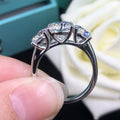 Simple Three Sparkling Zircon Stone Women Ring Fashion Cross Border Hand Jewelry Accessory view 4