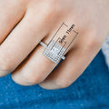 Classic Geometric Square Cubic Zirconia Ring For Women, Elegant Engagement Proposal Jewelry view 4