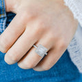 Classic Geometric Square Cubic Zirconia Ring For Women, Elegant Engagement Proposal Jewelry view 3