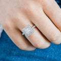 Classic Geometric Square Cubic Zirconia Ring For Women, Elegant Engagement Proposal Jewelry view 2
