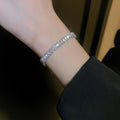 Korean Style Copper Bangle With Square Zircon Minimalist Fashion Design For Women view 2