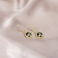 Luxury Round Rhinestone Pattern Long Tassel Alloy Stud Earrings For Women Elegant Gold Plated Earrings view 4