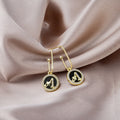 Luxury Round Rhinestone Pattern Long Tassel Alloy Stud Earrings For Women Elegant Gold Plated Earrings view 2