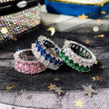 Luxury Double Row Teardrop Zircon Ring For Women, Full Stone Couple Finger Jewelry view 2