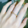 Japanese Fresh Copper Gold Plated Simulated Zircon Index Finger Ring Anniversary Jewelry view 3