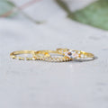 Japanese Fresh Copper Gold Plated Simulated Zircon Index Finger Ring Anniversary Jewelry view 4