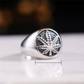 European American Vintage Maple Leaf Shape Ring, Street Hip Hop Fashion Men Jewelry view 5