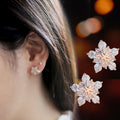 Korean Fashion Zircon Snowflake Stud Earrings Full Rhinestone Star Christmas Ear Jewelry view 2