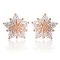 Korean Fashion Zircon Snowflake Stud Earrings Full Rhinestone Star Christmas Ear Jewelry view 4
