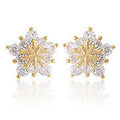 Korean Fashion Zircon Snowflake Stud Earrings Full Rhinestone Star Christmas Ear Jewelry view 7