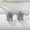 Korean Fashion Zircon Snowflake Stud Earrings Full Rhinestone Star Christmas Ear Jewelry view 5